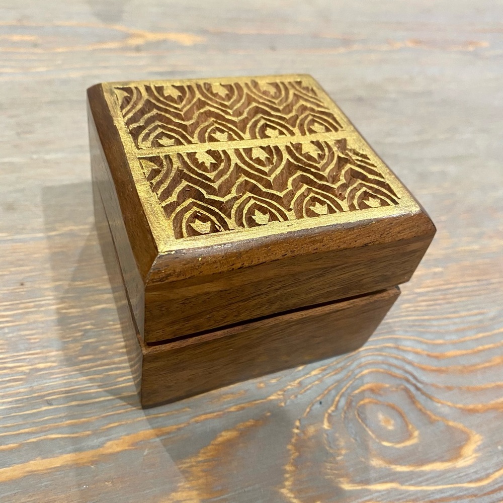 Small handcarved jewelry box